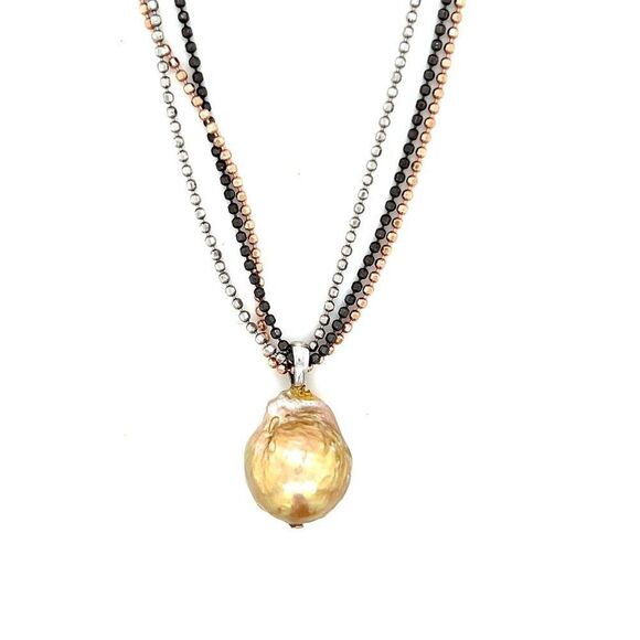 Jewelry - 925 Multi Strand Beaded Faux Pearl Necklace